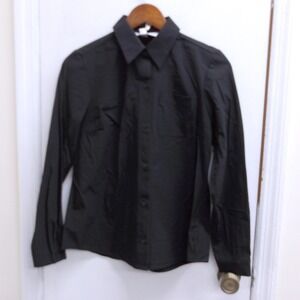 Curations by Nicole Hickl Black Long Sleeve Button Up Shirt Top XS / #2630